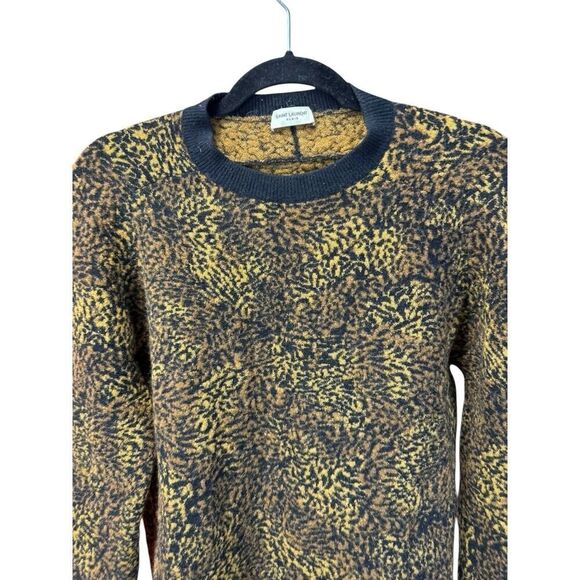 Saint Laurent Men's leopard jacquard jumper Wool Alpaca Size Medium $1560 - Picture 7 of 16
